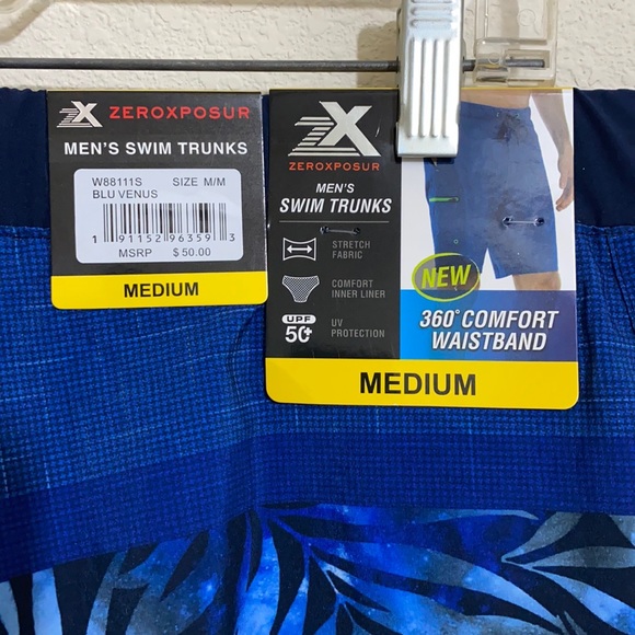 ZEROXPOSUR Men's Blu Venus Swim Trunks Size M - Picture 4 of 4
